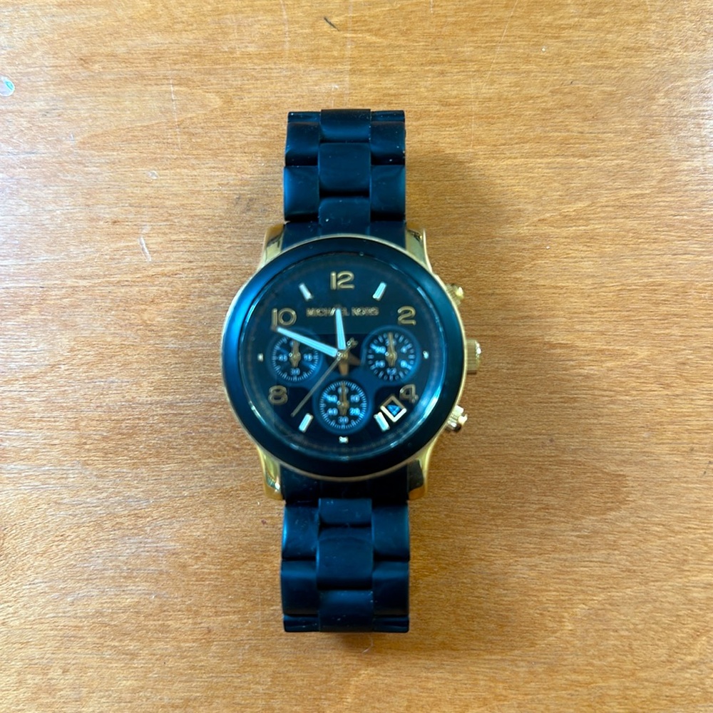 Michael Kors Black and Gold Women's Watch